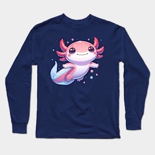 Cute Axolotl Floating Long Sleeve T-Shirt